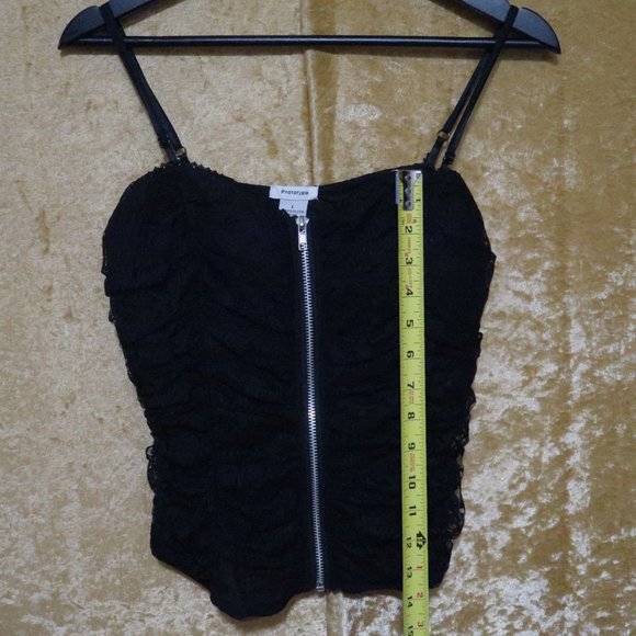 Prototype Black Lace Zip-Front Top - Large - Picture 3 of 8